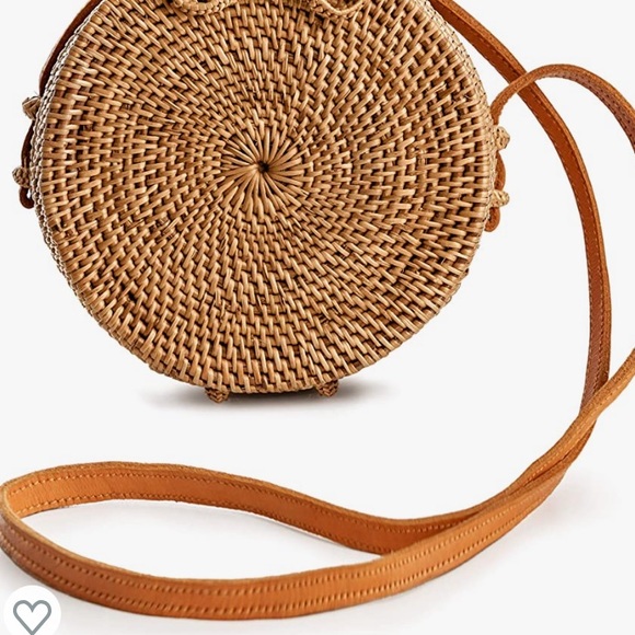Rattan Bags for Women - Handmade Wicker Woven Purse Handbag Circle Boho Bag - Picture 5 of 6